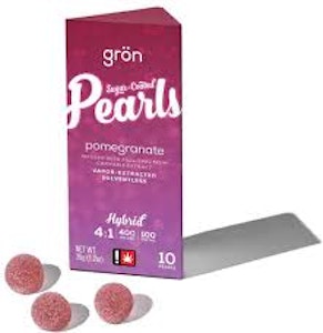 Grön Edibles - Gron Pearls - Pomegranate - 4:1 CBD:THC - Hybrid - 100MG