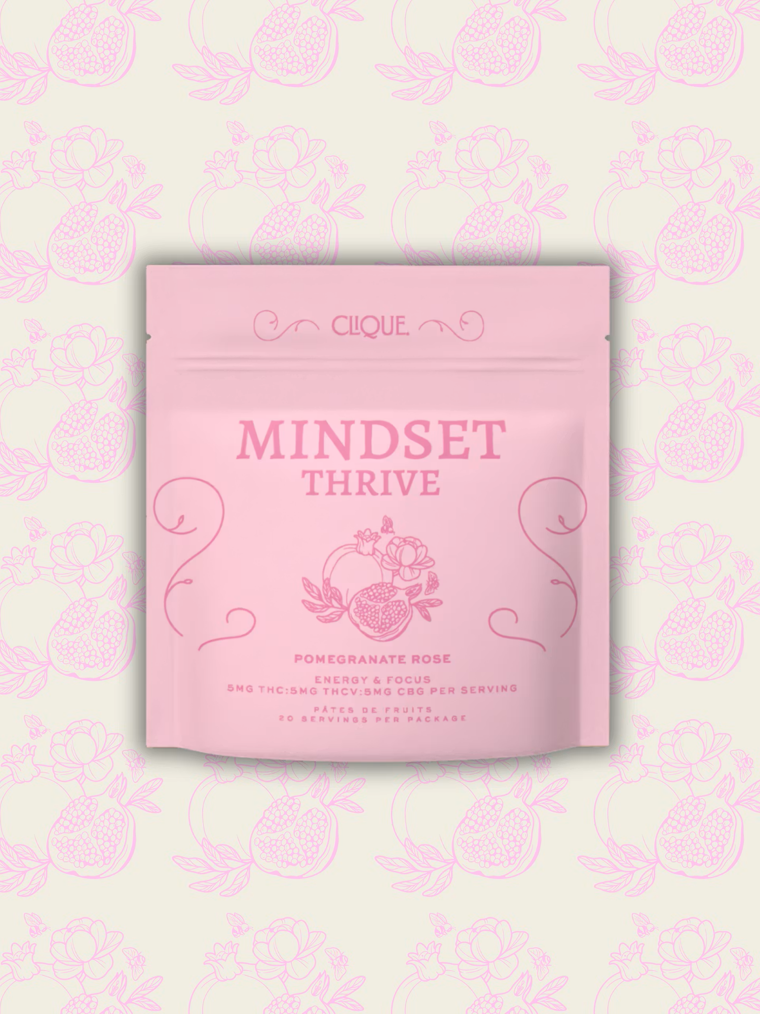 [REC] Clique | Pomegranate Rose Thrive | Pates De Fruits | 100mg/20pk