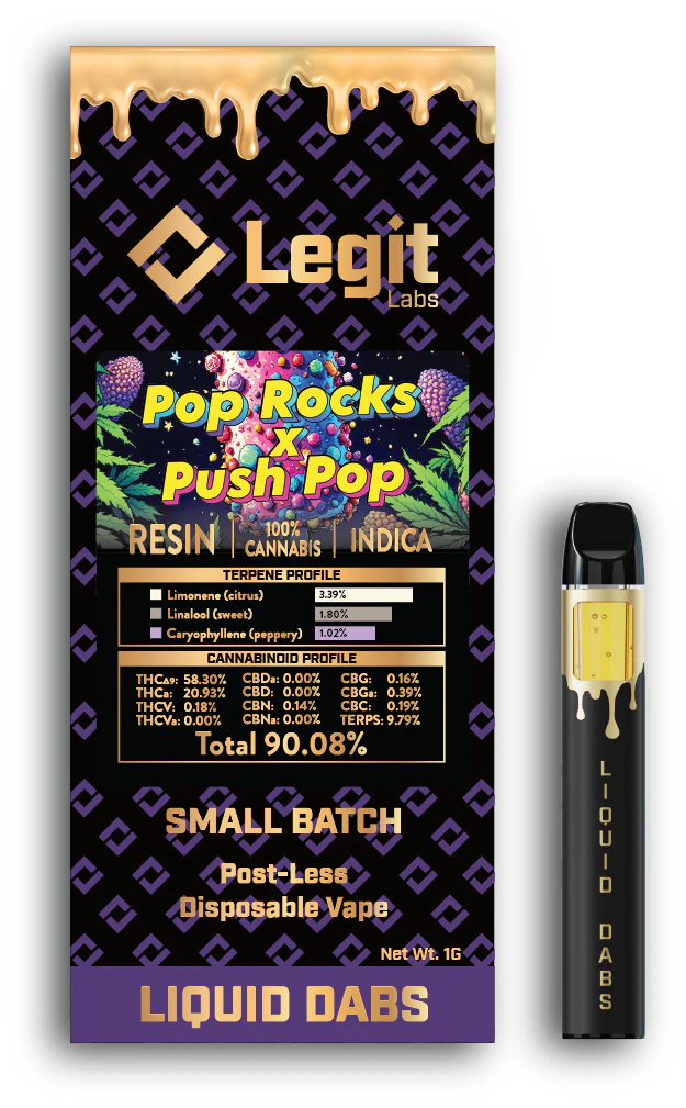 LEGIT LABS - Legit Labs Live Resin - Pop Rocks x Push Pop - 1G Disposable Main Image