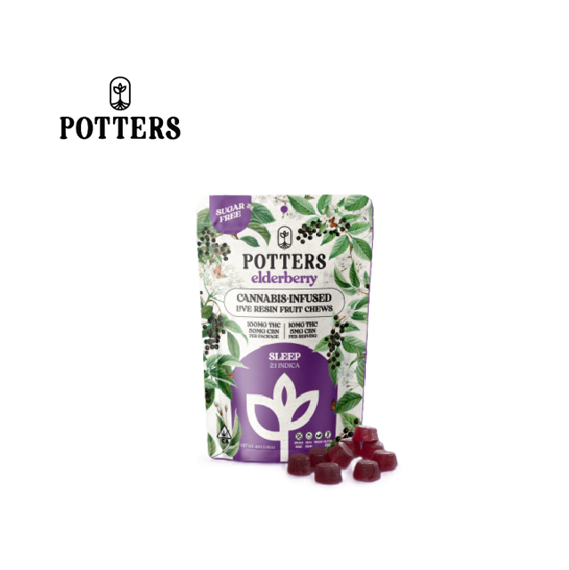 Potters | Elderberry CBN | Sugar-Free Fruit Chews
