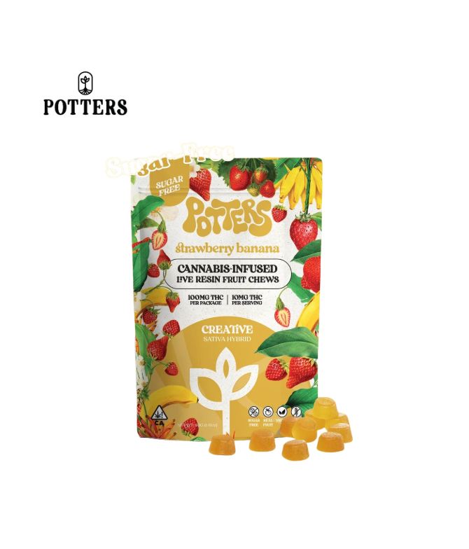 Potters | Strawberry Banana | Sugar-Free Fruit Chews