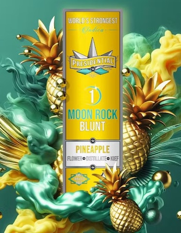 DUMBO ELECTRIC - Pineapple -Indica- 41.01% THC | Presidential Moon Rock Blunt Infused Pre-Roll 1.5g | Dumbo Electric  -mm10 back