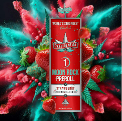DUMBO ELECTRIC - Strawberry -Indica- 38.53% THC | Presidential Moon Rock (Infused-Preroll) 1g | Dumbo Electric      -ll11 middle 