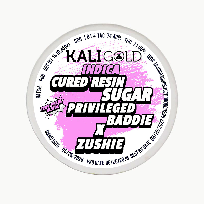Kali Gold Privileged Baddie x Zushi Cured Resin Sugar 1.0g