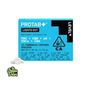 LEVEL - PROTAB+ LIGHTS OUT - 10pk (22mg THC, 9mg CBN, 2mg CBG - each)