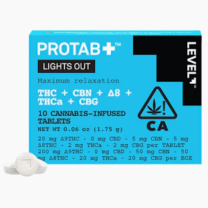 LEVEL - LEVEL - Protab+ Lights Out - (200mg THC/ 50mg CBN/ 50mg Delta 8 THC/ 20mg THCa/ 20mg CBG)