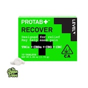 LEVEL - PROTAB+ RECOVER - 10pk (12mg THC, 12mg CBD, 5mg CBG, 3mg CBC - each)