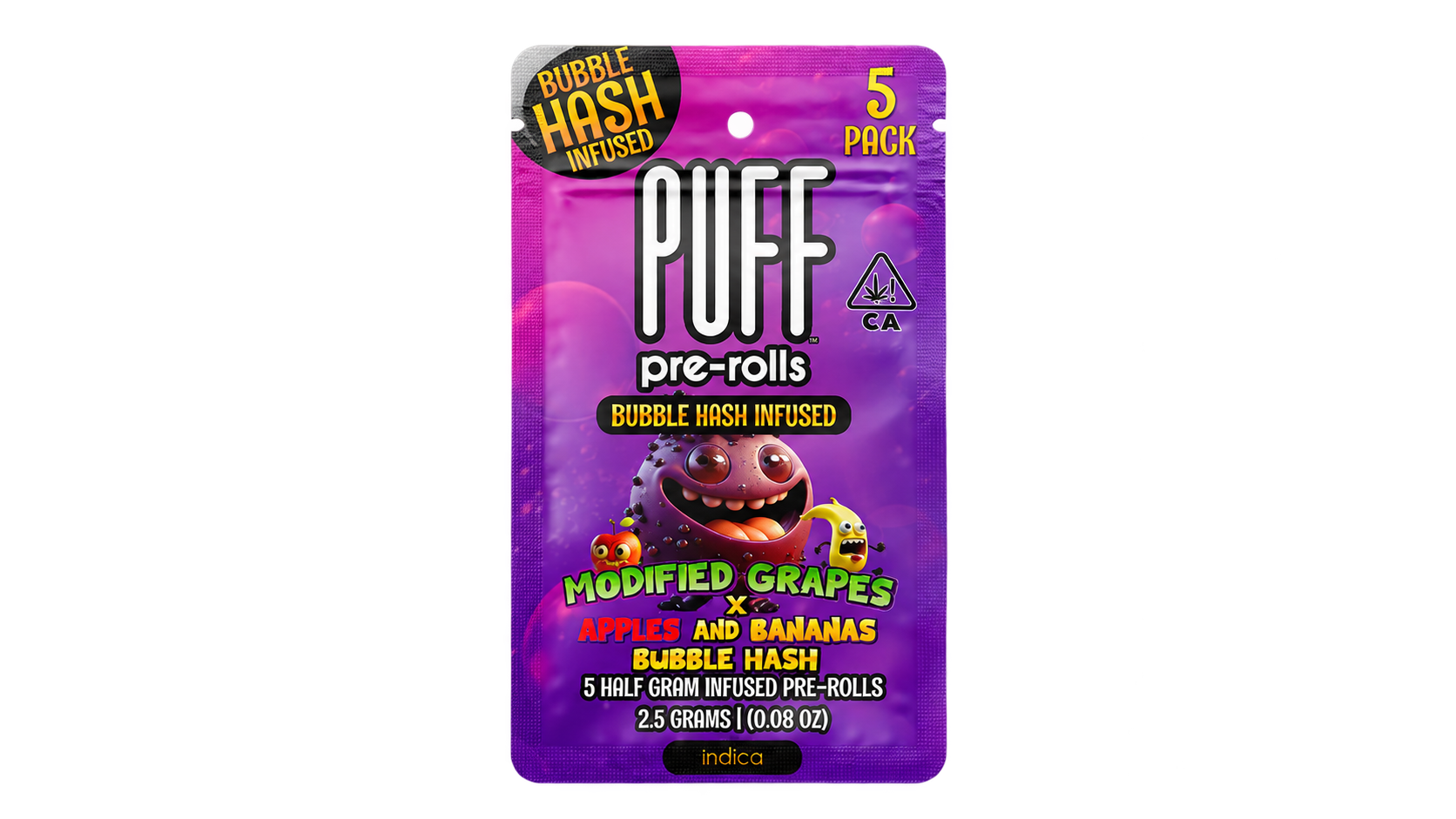 Puff | Modified Grapes x Apples & Bananas | Bubble Hash Infused | Pre-Rolls | 5pk
