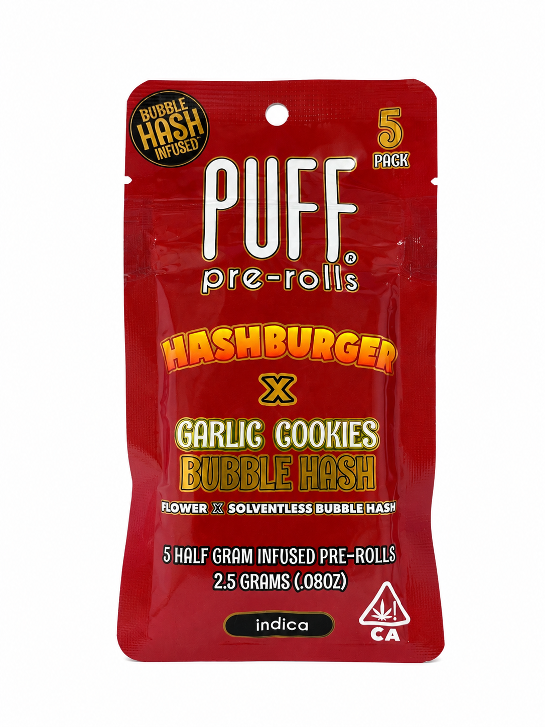 Puff | Hashburger x GMO | Bubble Hash Infused | Pre-Rolls | 5pk