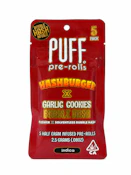 Puff | Hashburger x GMO Garlic Cookies | Bubble Hash Infused | Pre-Rolls | 5pk