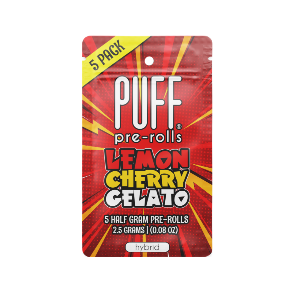 Puff | Lemon Cherry Gelato | Pre-Rolls | 5pk