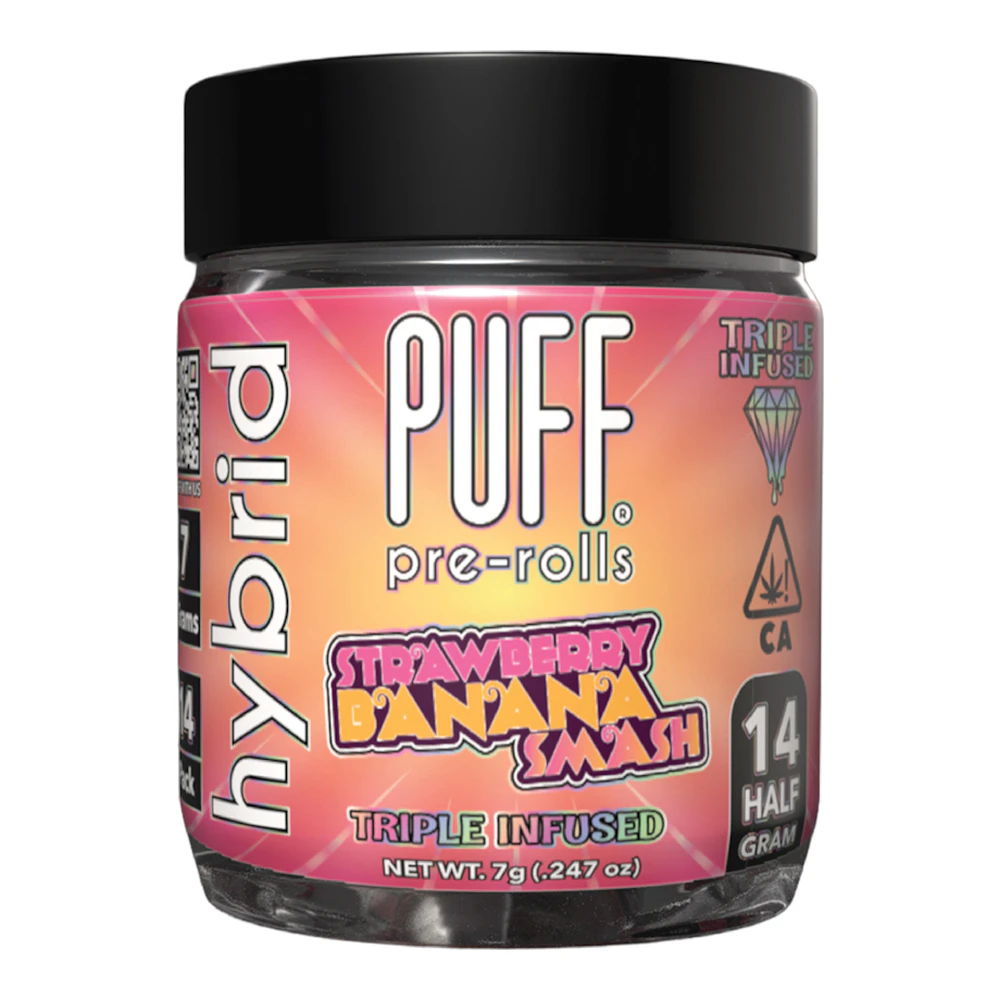 PUFF - PUFF | Strawberry Banana Smash | Diamond Infused Pre-Roll 14pk | 7g Main Image