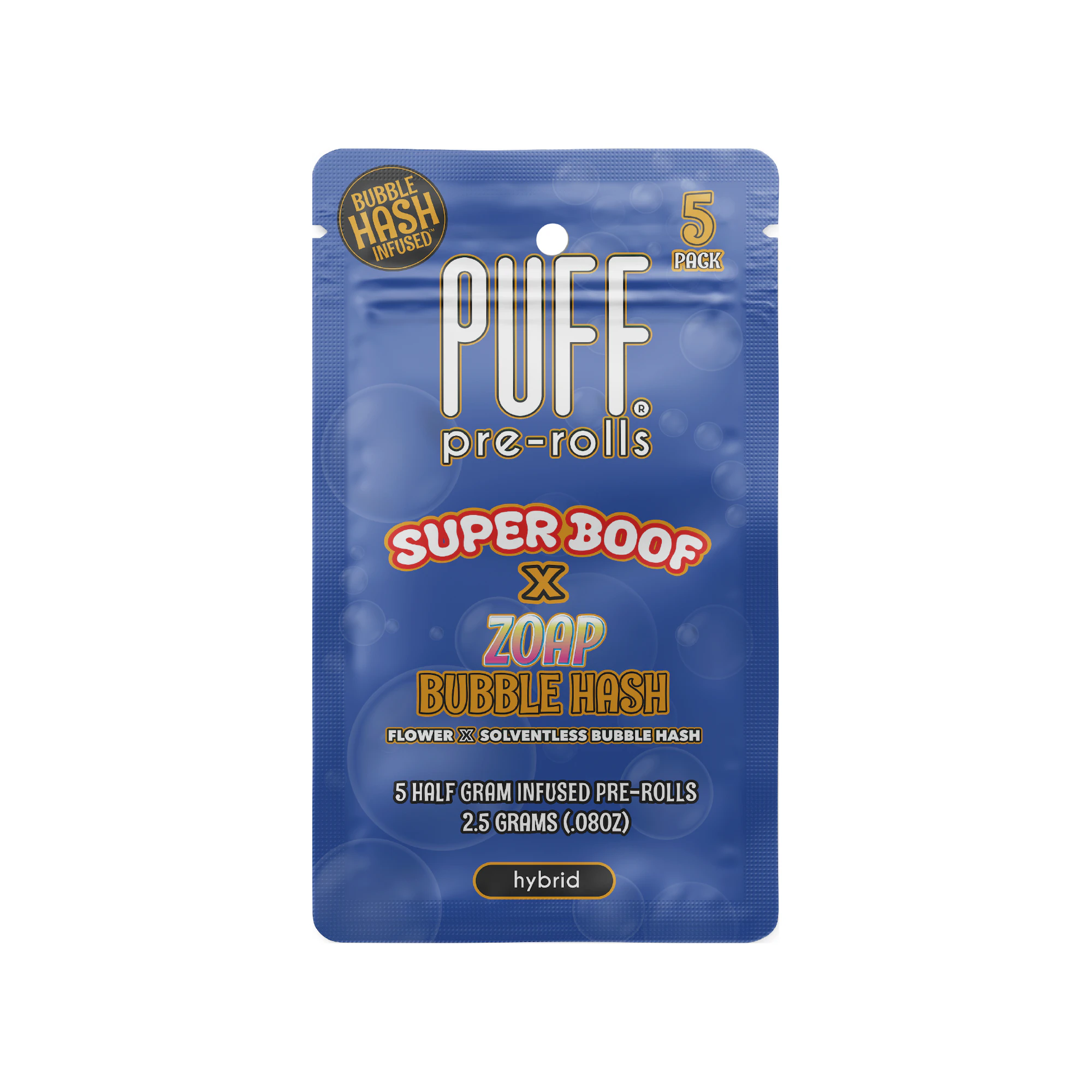 PUFF - Puff | Super Boof x Zoap | Bubble Hash Infused | Pre-Rolls | 5pk Main Image