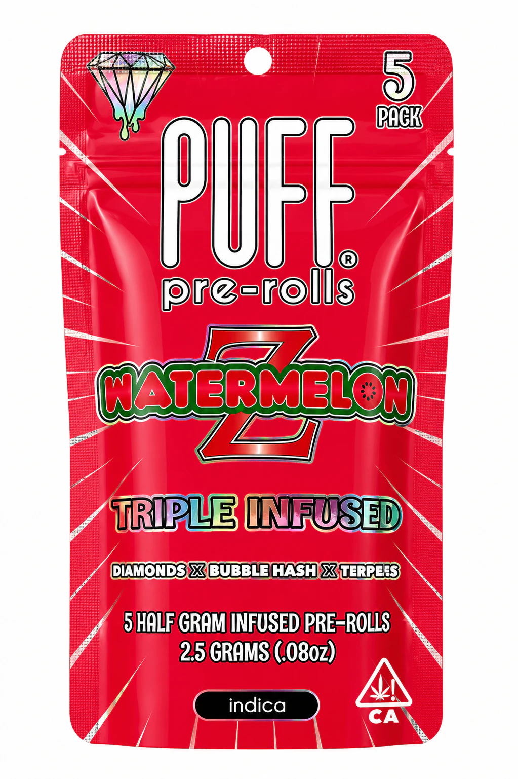 PUFF - Puff | Watermelon Z | Triple Infused | Pre-Rolls | 5pk Main Image