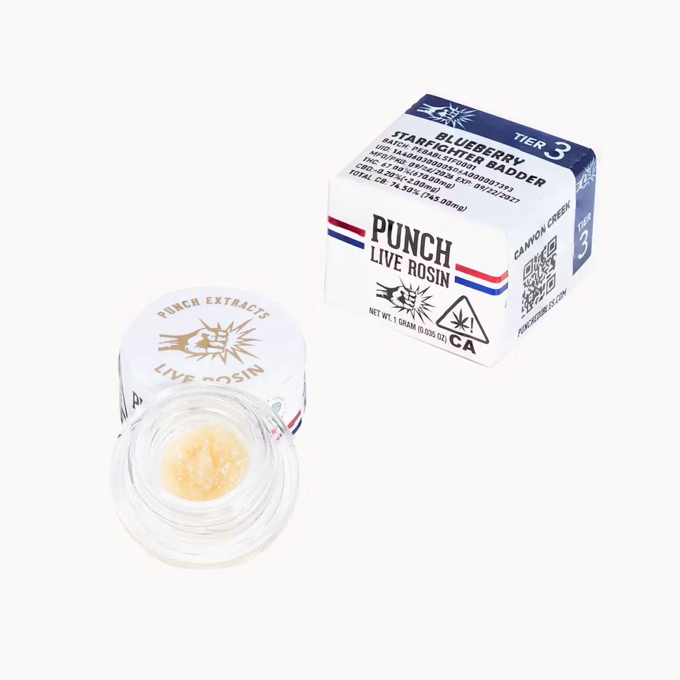 Punch Extracts - Punch Extracts - 1g Live Rosin Badder Tier3 - Blueberry Starfighter Main Image