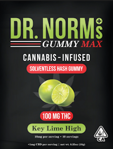 DR. NORM'S - [Dr. Norms] Solventless MAX Gummy - 100mg - Key Lime High (S)