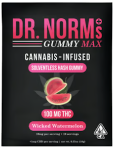 DR. NORM'S - [Dr. Norms] Solventless MAX Gummy - 100mg - Wicked Watermelon (I)