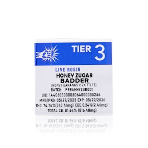 PUNCH - Concentrate - Honey Zugar - Live Rosin Badder - Tier 3 - 1G