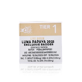 PUNCH - Concentrate - Luma Papaya 2025 - Tier 1 - Exclusive Badder - Live Rosin - 1G