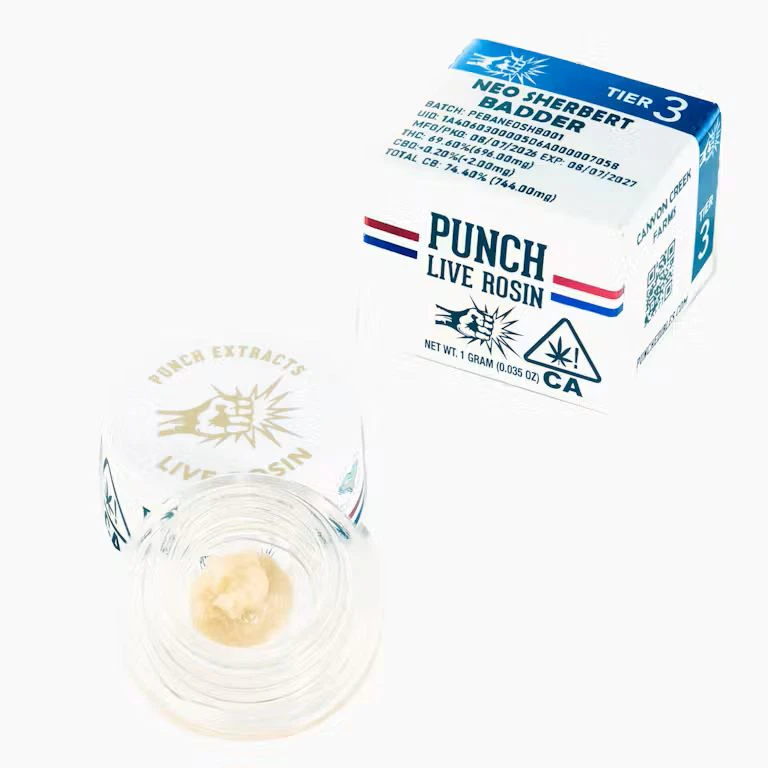Punch Edibles & Extracts - Punch Extracts - 1g Live Rosin Badder Tier3 - Neo Sherbert Main Image