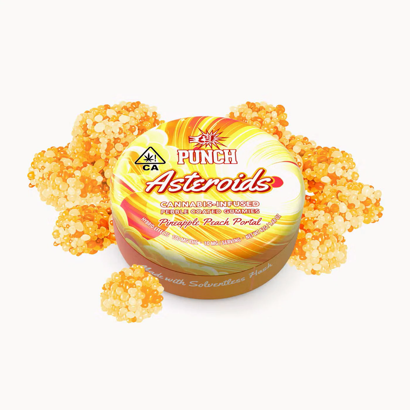 Punch Edibles - Punch Edibles - 100mg Solventless Hash Asteroids - Pineapple Peach Portal Main Image
