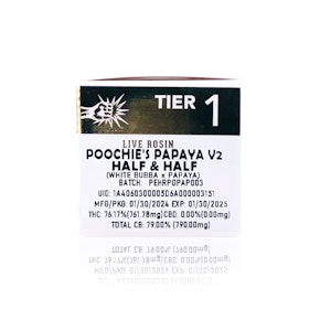 PUNCH - Concentrate - Poochie's Papaya v2 - Half & Half - Live Rosin - Tier 1 - 1G