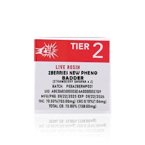 PUNCH - Concentrate - Zberries New Pheno - Tier 2 - Live Rosin Badder - 1G