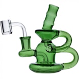 GLASS: MINI RECYCLER BONG (ASSORTED SOLID COLORS)