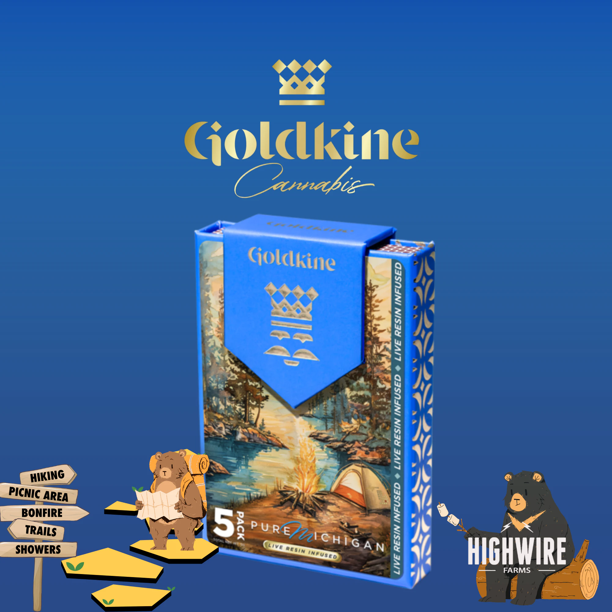 Goldkine - Goldkine Pure Michigan Infused Preroll Pack 3g (5x.6g) Main Image