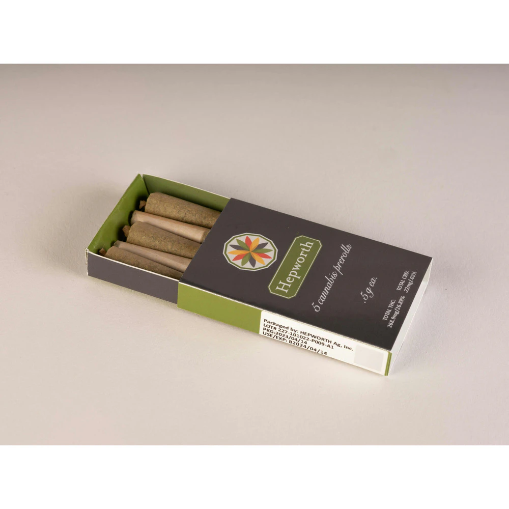 Hepworth - Hepworth | Bubble Hash infused - Mimosa X Mango Dogs | Pre roll 5pk | 2.5g Hybrid  Main Image