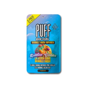 PUFF - Rainbow Cookies x LA Kush Cake (H) 48% THC | 2.5g Bubble Hash Pre-rolls 5Pk (Infused)