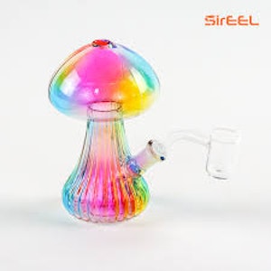 LUV BUDS - Rainbow Mushroom Dab Rig with Banger