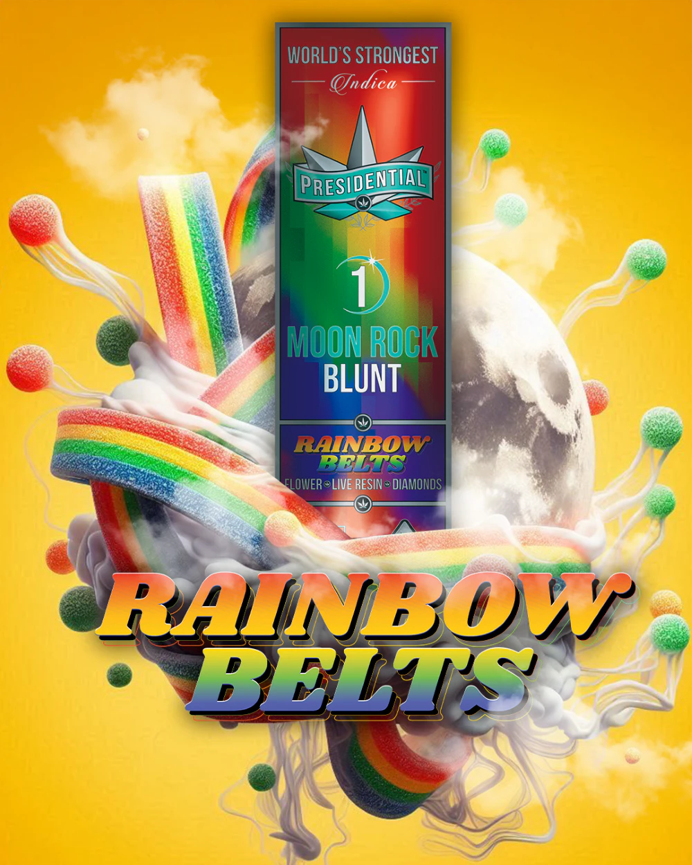 Presidential THC - Presidential Moon Rock Blunt - Rainbow Belts(1.5g) Main Image