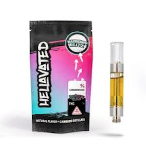 Hellavated - HELL | Raspberry Blitz | 1g Indica Flavored Distillate Cartridge