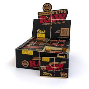 Raw - Raw Classic Tips - Black Perforated (50ct)