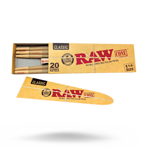Raw - 1 1/4 Cones 20pk - RAW