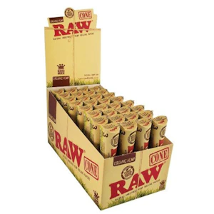 Raw - 3pk Organic Hemp Cones - King Size - Raw