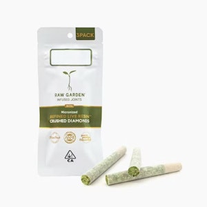 RAW GARDEN - Raw Garden - Pre Roll Pack - Diamond Infused - Indica - Purple Unicorn - (1.5g Total) 3 Pack