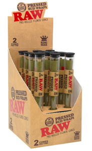 RAW - Pressed Bud Wrap 2pk Cones - King Size