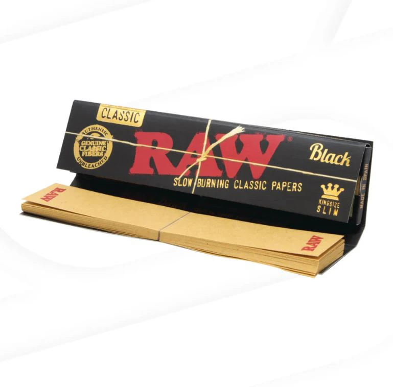 RAW - CLASSIC BLACK CONNOISSEUR KING SIZE PAPERS W/TIPS - RAW Main Image