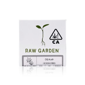 RAW GARDEN - Concentrate - OG Kush - Solventless Live Rosin - 1G