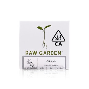 RAW GARDEN - Concentrate - OG Kush - Solventless Live Rosin - 1G