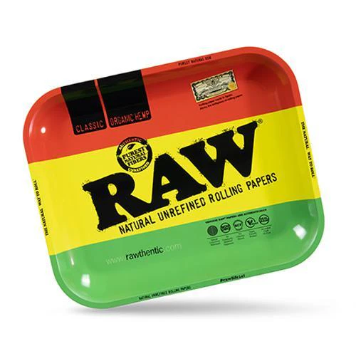 MJ WHOLESALE - Metal Rolling Tray | Rawsta - Large | RAW Authentic Main Image