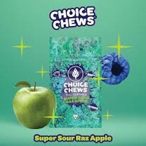 Choice Gummies - Super Sour Raz Apple - 200mg