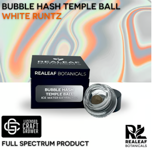 REALEAF BOTANICALS - White Runtz Bubble Hash Temple Ball - 1g