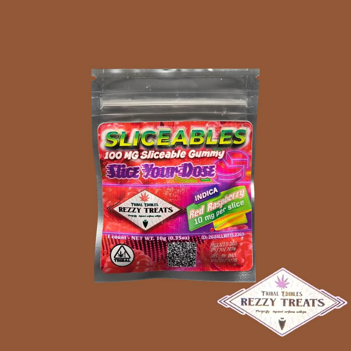 Rezzy Treats - Rezzy Treat 100 mg- Sliceable Red Raspberry Main Image
