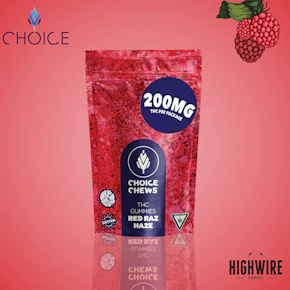 Choice Gummies Red Raz Haze 200mg (Sativa)