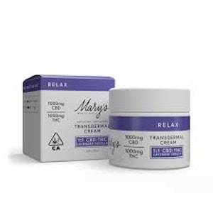 Mary's Medicinals - Mary's Medicinals - 2oz 1000mg CBD:1000mg THC - Relax Cream Lavender Vanilla