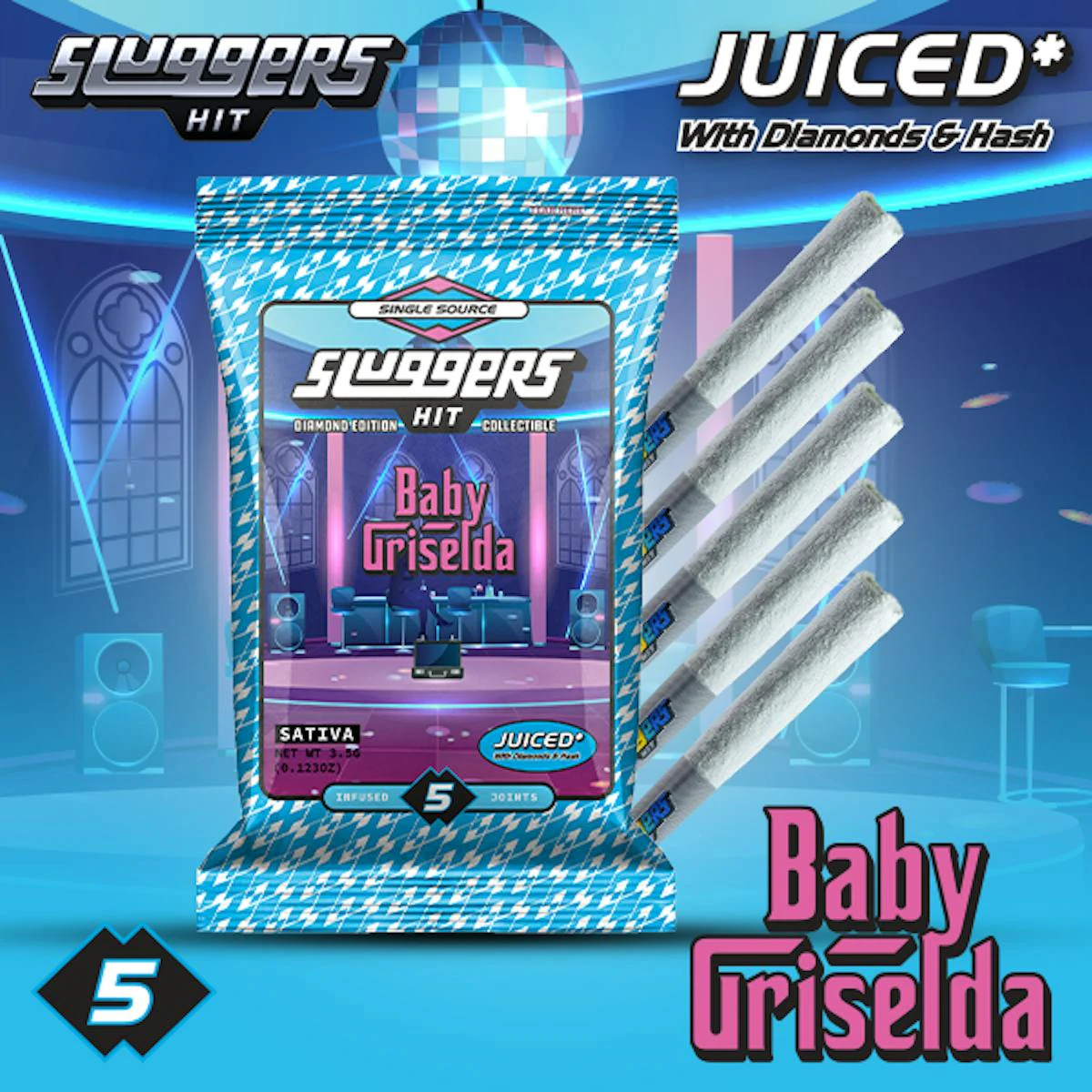 Sluggers Hit - Sluggers - Preroll - Infused - 5pk - Baby Griselda Main Image