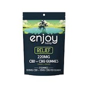 Enjoy Hemp CBD + CBG Relief Gummies 2 count pack 220 mg with Turmeric and Panax Ginseng